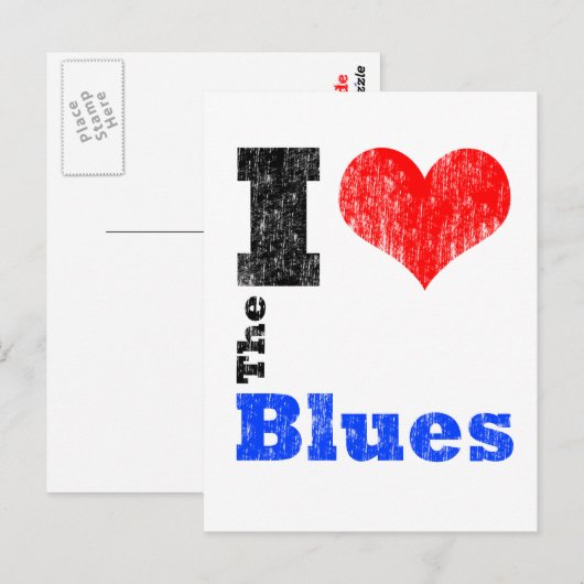 Ik hou van de Blues Briefkaart (Voorkant / Achterkant)
