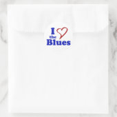 Ik hou van de Blues Ronde Sticker (Tas)