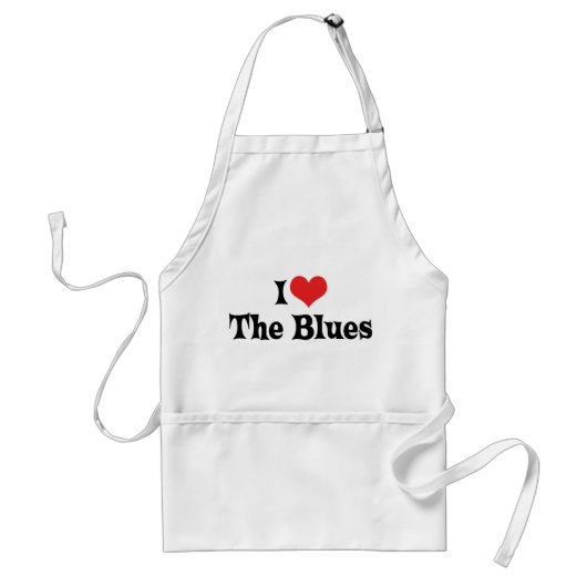 Ik hou van de Blues Standaard Schort (Voorkant)