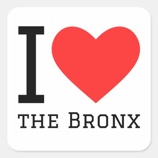 Ik hou van de Bronx Vierkante Sticker (Voorkant)