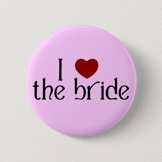 Ik hou van de bruid ronde button 5,7 cm (Voorkant)