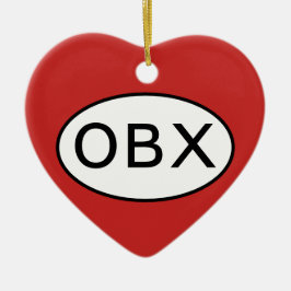 Ik hou van de buitenste banken keramisch ornament