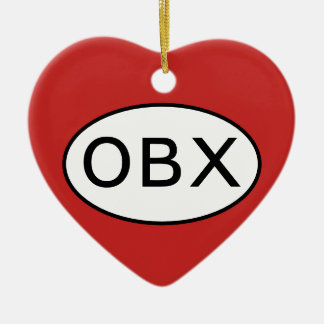 Ik hou van de buitenste banken keramisch ornament