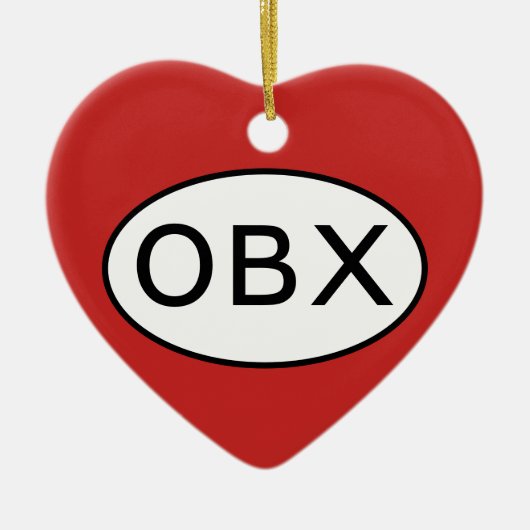 Ik hou van de buitenste banken keramisch ornament (Voorkant)