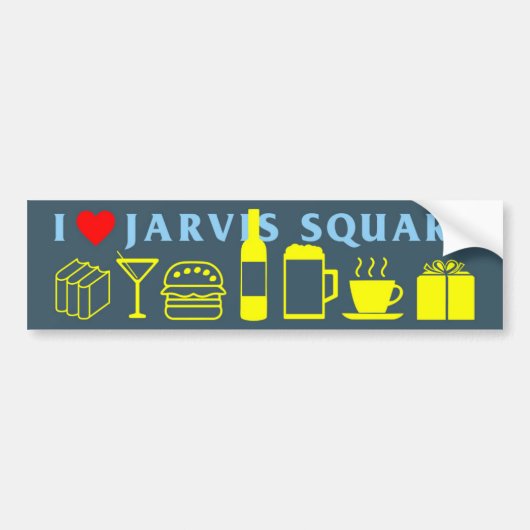 Ik hou van de Bumpersticker van Jarvis Square (Voorkant)