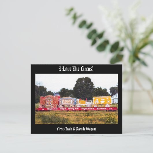 Ik hou van de Circus! Circus Train Briefkaart (Staand voorkant)