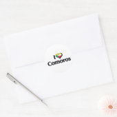 Ik hou van de Comoren vlag Ronde Sticker (Envelop)