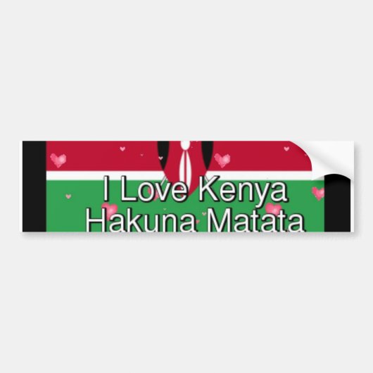 Ik hou van de coole vlag van Kenya Hakuna Matata Bumpersticker (Voorkant)