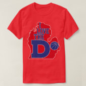 Ik hou van de D Pistons Basketbal T-shirt (Design voorkant)
