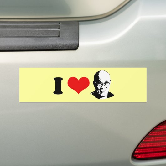 Ik hou van de Dalai Lama Bumpersticker (Op auto)