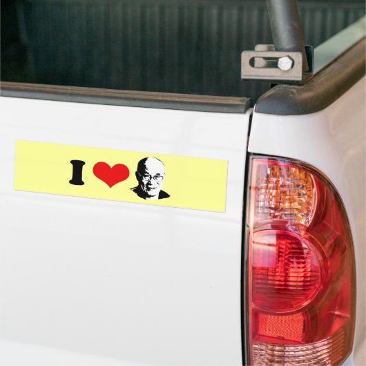 Ik hou van de Dalai Lama Bumpersticker (Op Truck)