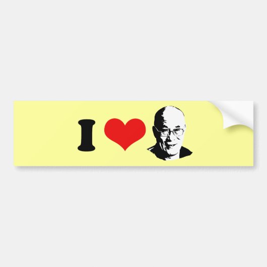 Ik hou van de Dalai Lama Bumpersticker (Voorkant)