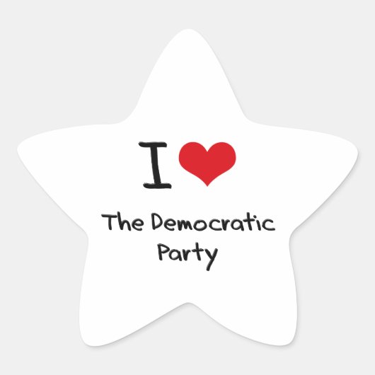 Ik hou van de Democratische Partij Ster Sticker (Voorkant)