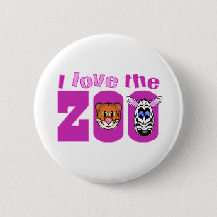 Ik hou van de dierentuin ronde button 5,7 cm