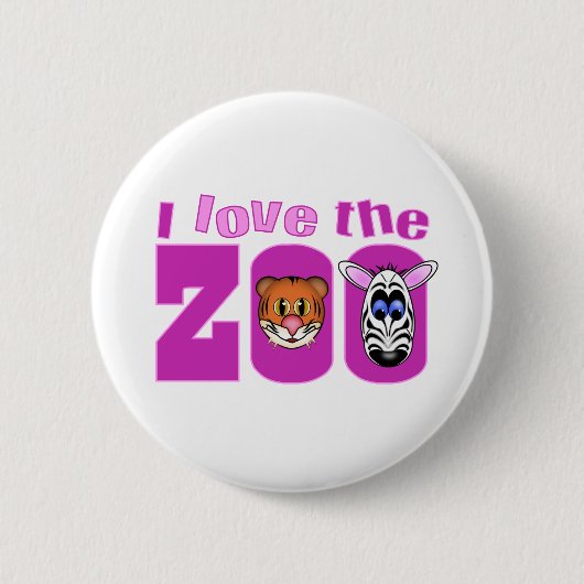 Ik hou van de dierentuin ronde button 5,7 cm (Voorkant)