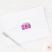 Ik hou van de dierentuin ronde sticker (Envelop)
