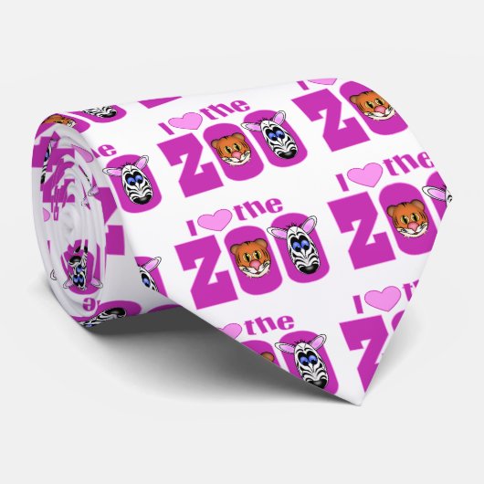 Ik hou van de dierentuin stropdas (Opgerold)