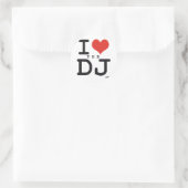 Ik hou van de DJ Ronde Sticker (Tas)