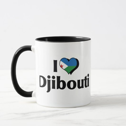 Ik hou van de Djiboutivlag Mok (Links)