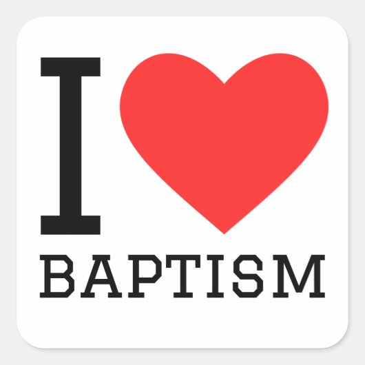 Ik hou van de doop vierkante sticker (Voorkant)