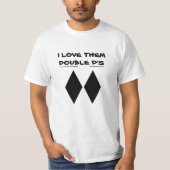 Ik hou van de Dubbele D's Ski Snowboard pun T-shirt (Voorkant)