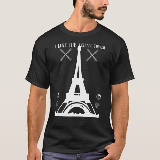 Ik hou van de Eiffel Tower Paris Frankrijk T-shirt (Voorkant)