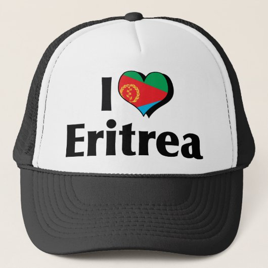 Ik hou van de Eritrese vlag Trucker Pet (Voorkant)