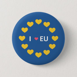 Ik hou van de EU-badge - blijf kiezers in het refe Ronde Button 5,7 Cm