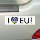 Ik hou van de EU! Ik ben EU! Sticker voor autobump (Op auto)