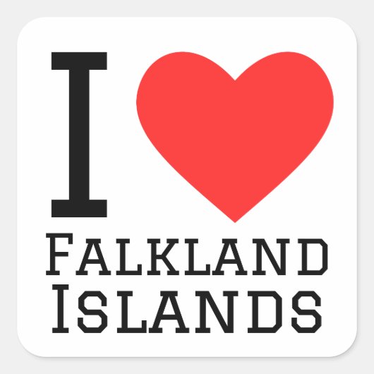 Ik hou van de Falklandeilanden Vierkante Sticker (Voorkant)