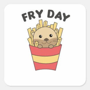 Ik hou van de feestdag grappig Otter Fransen vrijd Vierkante Sticker