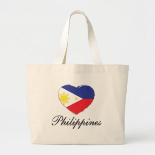 Ik hou van de Filipijnen met vlaggeschut Grote Tote Bag