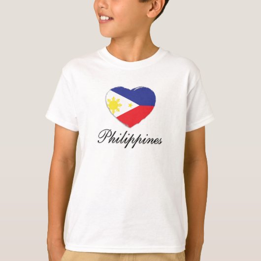 Ik hou van de Filipijnen met vlaggeschut T-shirt (Voorkant)