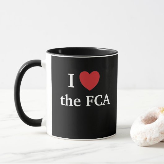 Ik hou van de financiële naleving van de FCA Mok (Met donut)