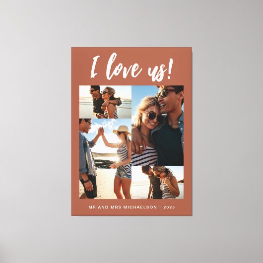 Ik hou van de Foto Terracotta van ons script Canvas Afdruk (Voorkant)