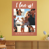 Ik hou van de Foto Terracotta van ons script Canvas Afdruk (Insitu (Woonkamer))