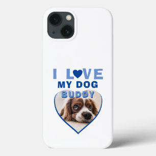 Ik hou van de foto van mijn hond Blue Heart Pet Case-Mate iPhone Case
