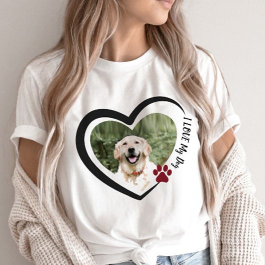 Ik hou van de foto van mijn hond-huisvader t-shirt