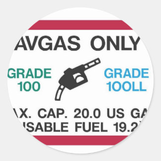 Ik hou van de geur van AVGAS in de ochtend! Ronde Sticker