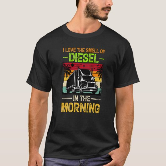 Ik hou van de geur van diesel in de ochtendkleding t-shirt (Voorkant)