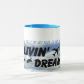 Ik hou van de geur van straalbrandstof in de ochte mok (Midden)