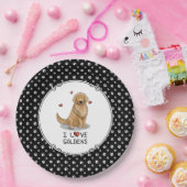 Ik hou van de Golden - ik hou van de gouden riever Papieren Bordje (Feest)