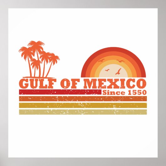 Ik hou van de Golf van Mexico est 1550 Poster (Voorkant)
