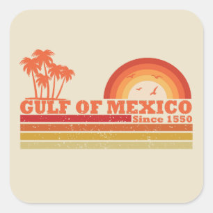 Ik hou van de Golf van Mexico est 1550  Vierkante Sticker