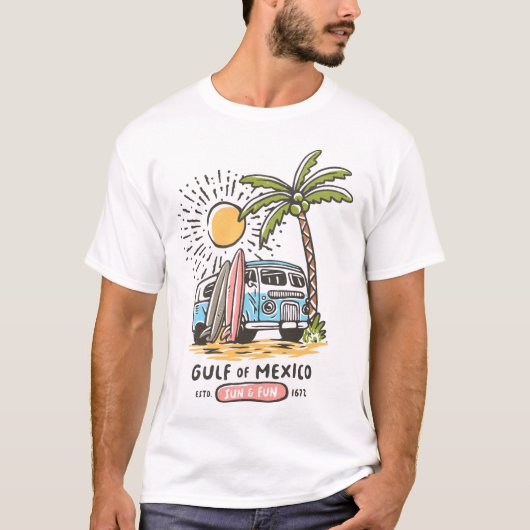 Ik hou van de Golf van Mexico Sun & Fun Este. 1672 T-shirt (Voorkant)