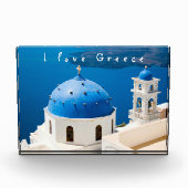 Ik hou van de Griekse kerk Santorini: blauwe foto (Voorkant)