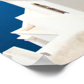 Ik hou van de Griekse kerk Santorini: blauwe foto  Poster (Hoek)