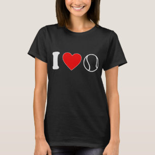 Ik hou van de hartstochtelijke tennisbaan voor vro t-shirt