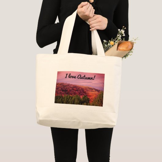 Ik hou van de herfst! Grote Canvas tas (Voorkant (product))