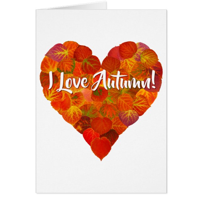 Ik hou van de herfst.—Red Aspen Leaf Heart 1 (Voorkant)